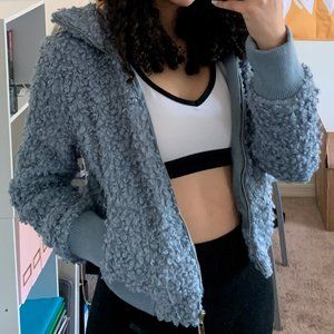 Light Blue Fluffy Jacket